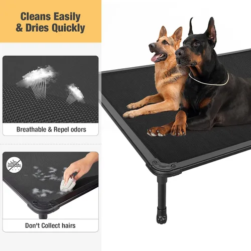 Vista 4 de Veehoo - Cama elevada para perros a prueba de masticación. Cuna fresca y elevada para mascotas. Con estructura de aluminio inoxidable y con tela