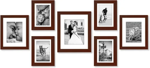 Vista 15 de Americanflat Juego de 10 marcos de fotos con vidrio inastillable, juego de marcos de pared para galería con dos marcos de 8 x 10, cuatro de 5 x 7