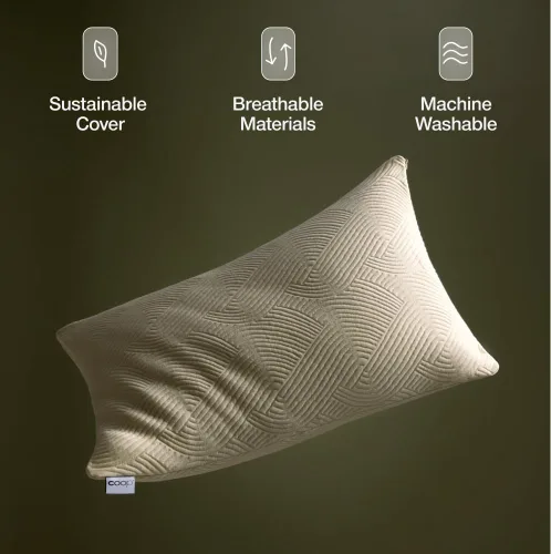 Vista 2 de Coop Home Goods Funda de almohada de látex tamaño King, funda de almohada ultrasuave y transpirable de mezcla de algodón con cremallera, lavable a
