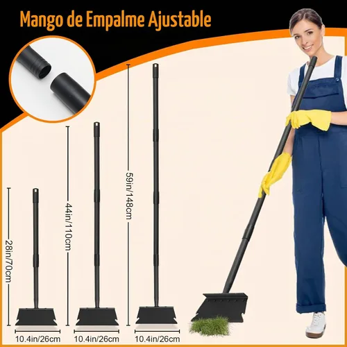 Vista 7 de Raspador de Pala Plana para Jardín, Pala Multifuncional de Limpieza de Jardín con Mango Largo de 59 Pulgadas, Raspador de Piso Resistente