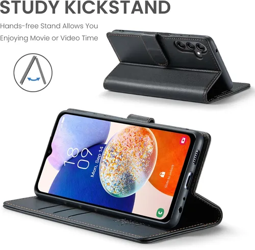 Vista 4 de FLIPALM - Funda tipo cartera para Samsung Galaxy A14 5G, color negro