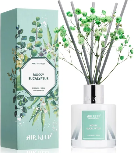 Vista 15 de Airkeep Juego de difusor de varillas – 3.38 onzas líquidas (3.4 fl oz), difusor de aroma de bambú para el hogar, incluye 8 varillas difusoras