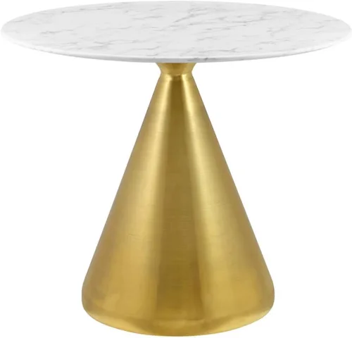 Vista 19 de Modway Tupelo - Mesa de comedor cuadrada de 28 pulgadas, color dorado y blanco