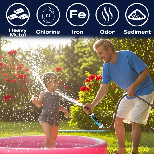 Vista 5 de H&G lifestyles Filtro de hierro de metal pesado para manguera de jardín, filtro de manguera para llenar bañera de hidromasaje, piscina, spa, diseño