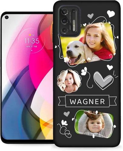 Vista 26 de Funda personalizada para Motorola Moto G Stylus 2020 con nombre de foto, texto y foto, GStylus personalizado -20 funda suave y fina (negro) de 6.4