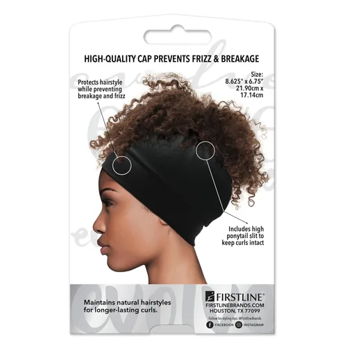 Vista 2 de Evolve Gorro de piña de satén Protege el cabello rizado o texturizado, retiene la humedad, evita el encrespamiento, conserva los rizos naturales