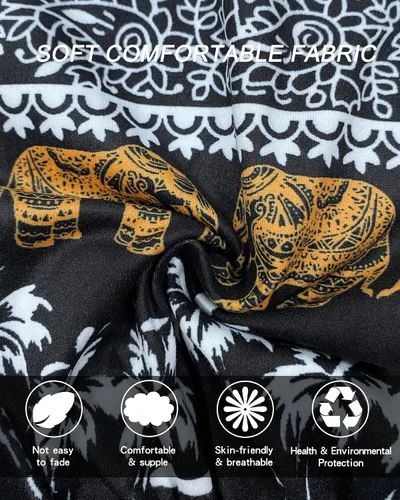 Vista 5 de QIANXIZHAN - Pantalones deportivos de tiro alto para mujer, diseño estilo harén bohemio con bolsillos, para yoga