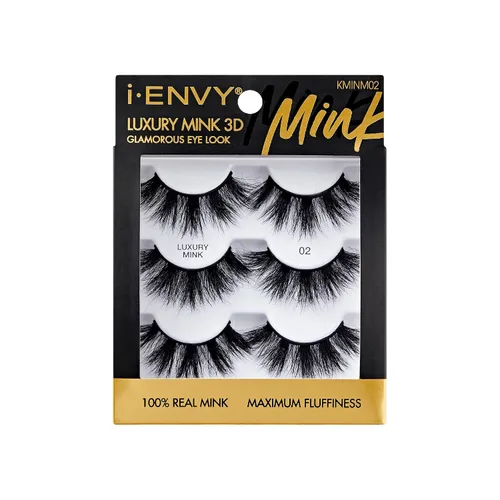 Vista 20 de i-ENVY Pestañas postizas de lujo de la colección de visón, pestañas 100% de visón real, aspecto glamoroso, pestañas de máxima esponjosidad 3D ángulo