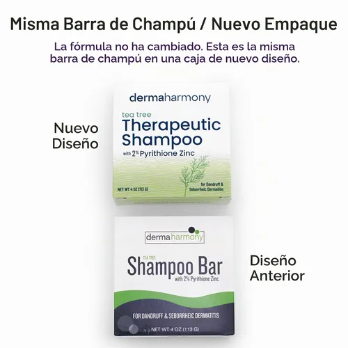 Vista 5 de Dermaharmony Barra de champú de zinc con piritiona al 2% - Árbol de té (4 onzas)