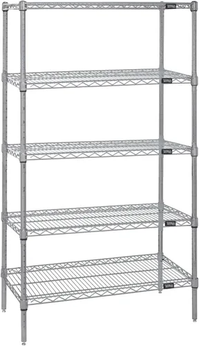 Vista 11 de Quantum Storage Systems WR74-1824BK Kit de inicio para estantería de alambre de 4 niveles de altura de 74 pulgadas, acabado negro, 18 pulgadas