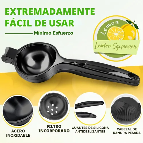 Vista 4 de Exprimidor de limón grande, exprimidor de limón de acero inoxidable, exprimidor manual de cítricos de alta resistencia, herramientas de cocina