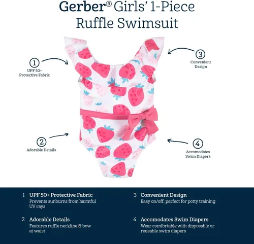 Vista 6 de Gerber girls One-piece Swimsuit