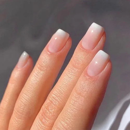 Vista 5 de Foccna - Uñas postizas cuadradas cortas de acrílico a presión, para mujer, de color blanco, con cobertura completa, arte de uñas , sello de Blanco