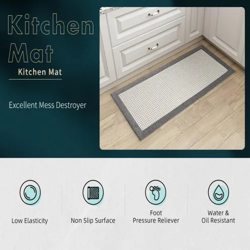 Vista 5 de Alfombras y tapetes de cocina, antideslizantes y lavables, tapetes de cocina grandes absorbentes para el piso, delante del fregadero