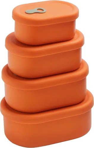 Vista 13 de Recipiente de comida de silicona coreana con ventilación de vapor, manzana verde 4pc