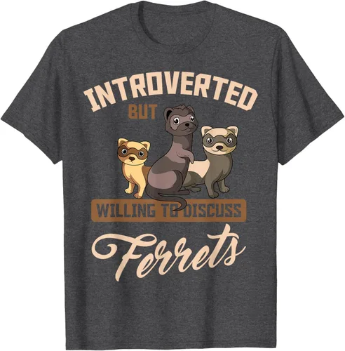 Vista 29 de Camiseta para amantes de los animales de los hurones, Negro, S