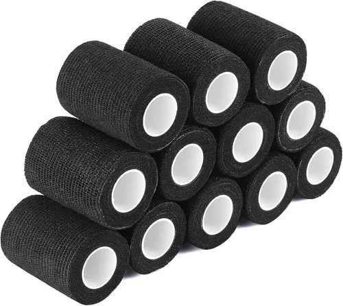 Vista 10 de Paquete de 12 vendajes autoadhesivos de 3 pulgadas x 5 yardas, vendajes cohesivos autoadhesivos para primeros auxilios, para esguinces de tobillo