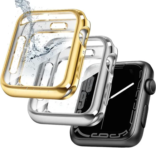 Vista 18 de top4cus - Funda ecológica protectora, de TPU suave y flexible, compatible con iWatch Series 5, Series 4, Series 3, Series 2 y Series 1 Negro