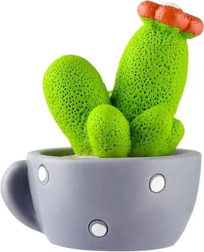 Vista 6 de Mini planta de macramé, accesorios de automóvil, bonita decoración, plantas artificiales de cactus de simulación para amantes de las plantas