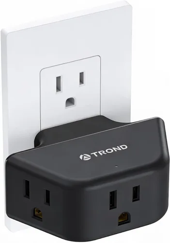 Vista 9 de TROND Extensor de salida con USB, divisor de pared con 2 tomas AC, 3 puertos USB, adaptador de enchufe de pared de diseño de 3 lados, elementos