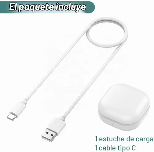 Vista 5 de Kissmart Funda de carga para auriculares Galaxy Buds Live SM-R180 (blanco)