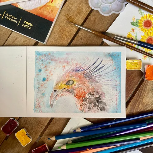 Vista 4 de tumuarta Bloc de papel de acuarela 100% algodón, 5 x 7 pulgadas, 140 libras, 300 GSM, 20 hojas, blanco natural, sin ácidos, prensa en frío, libros