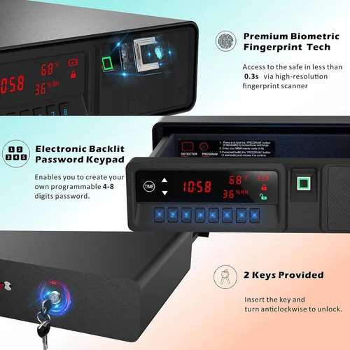 Vista 2 de Z ZLJUAN Pistola deslizante de acceso rápido para pistola con pantalla LCD de temperatura, humedad, tiempo, advertencia de batería baja, estado