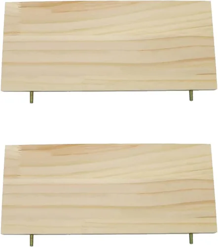 Vista 8 de Litewoo - Estante grande de madera para periquitos, 1 unidad Natural wood, sturdy flat bird perch shelf, for small-medium