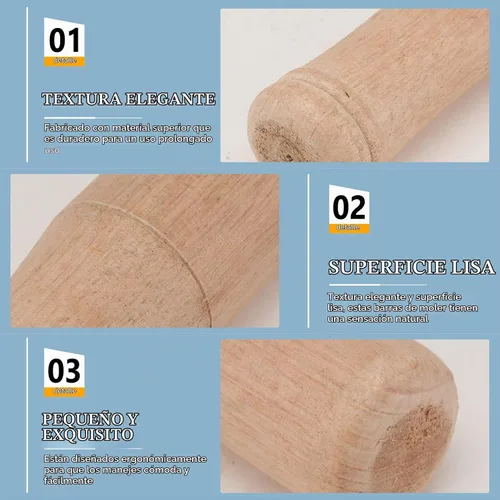 Vista 6 de Muddler de madera para cócteles de 6.8 pulgadas – Herramienta profesional de barra de madera para bebidas de frutas Mojitos – Bartender Mashing