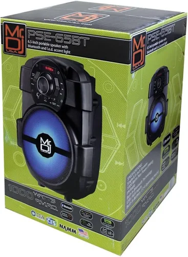 Vista 4 de Mr. Dj PSE65BT Altavoz activo portátil de 6.5 pulgadas con batería recargable 1000W P.M.P.O., 1