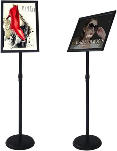 Vista 8 de YDisplay Soporte para letreros con base de 8.5 x 11 pulgadas, soporte de pedestal para letreros de pie, altura ajustable, tanto en horizontal como