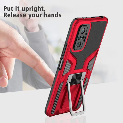 Vista 3 de Asuwish Funda compatible con Xiaomi Redmi Note 10 Pro y protector de pantalla de vidrio templado, soporte de anillo, soporte de soporte, accesorios