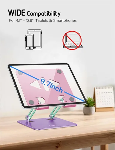 Vista 2 de Aoviho Soporte de tableta para escritorio,Soporte ajustable para tableta Aurora Bloom
