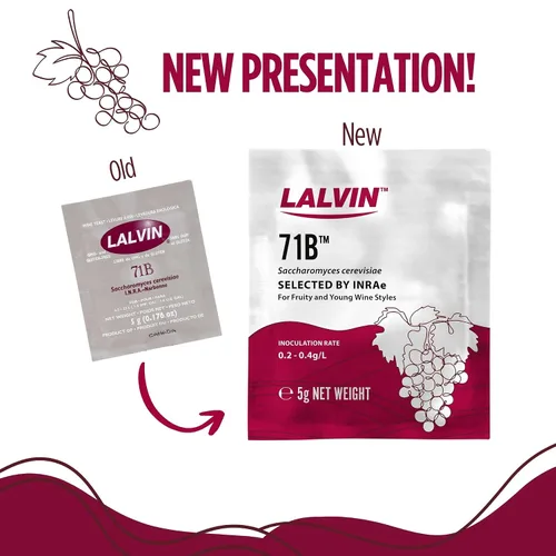 Vista 4 de Lalvin 71B Levadura de vino (paquete de 10) - Haz vino, sidra, hidromiel y kombucha en casa - Sobres de 5 g - Saccharomyces cerevisiae - Vendido por
