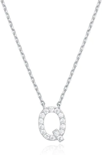 Vista 81 de PAVOI 14K White Gold Plated Cubic Zirconia Initial Necklace Letter Dainty Necklaces for Women