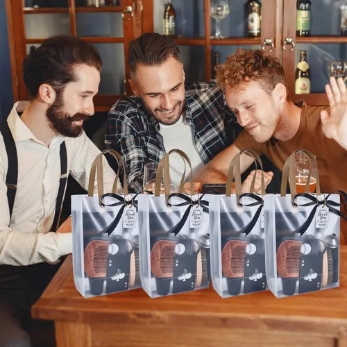 Vista 7 de Juego de 74 premios para baby shower para hombres, 6 juegos con frasco de cadera de acero inoxidable con embudo y abridor de botellas, kit
