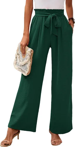 Vista 18 de Heymoments Wide Leg Pant for Women High Waist Trouser A01-negro