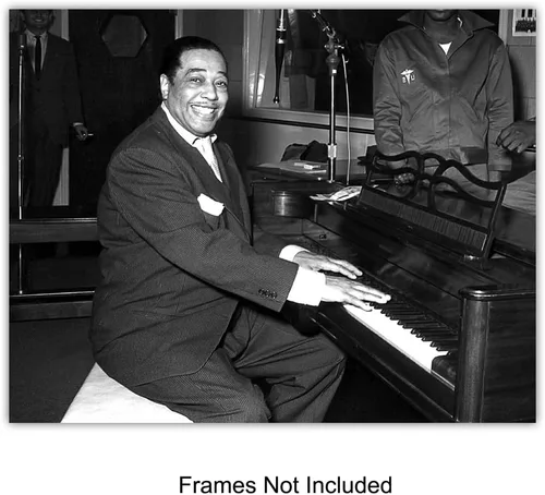 Vista 3 de Conjunto de Fotos Vintage de Músicos Afroamericanos - Billie Holiday, Ella Fitzgerald, Duke Ellington, Satchmo, Louis Armstrong - Arte de Pared