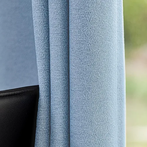 Vista 7 de FMFUNCTEX Cortinas florales 100% opacas para dormitorio, cortinas texturizadas en relieve azul de 63 pulgadas de largo para sala de estar, cortina