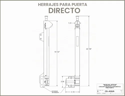 Vista 8 de AquaLatch - Pestillo magnético negro para puerta de seguridad infantil de 20 pulgadas de alto Llave igual AQUA-20-BK-KA