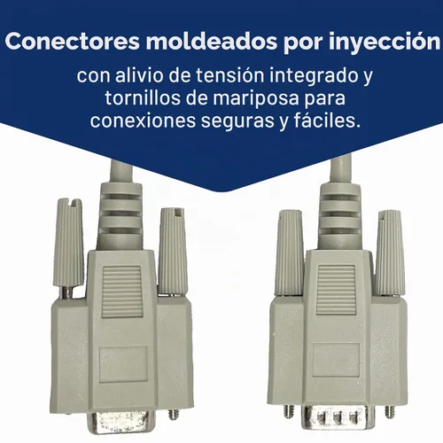Vista 3 de Cable serie de extensión DB9 macho a hembra RS232 de 25 pies - 28 AWG blindado