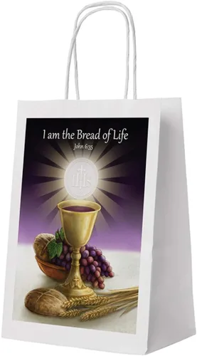 Vista 2 de Christian Brands Favors, Bread of Life - Bolsas de regalo de agradecimiento para patrocinadores y padrinos, envoltura para regalos comuniantes, 9