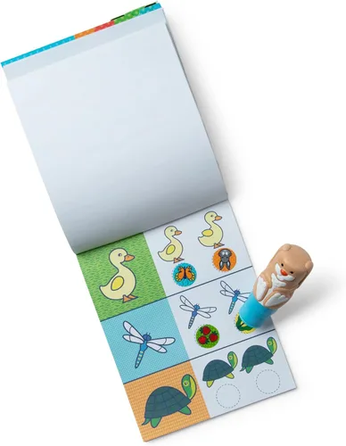 Vista 4 de Melissa & Doug Wow!™ de pegatinas Bunny Bundle: bloc de actividades de 24 páginas, sellador, 500 pegatinas, bloc mini, juguete de manualidades
