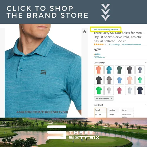 Vista 8 de Three Sixty Six - Camisetas de golf para hombre material Dry-Fit polo de manga corta con cuello atlético y casual