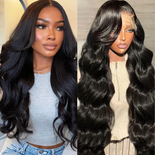 Vista 18 de Pelucas de Encaje Frontal de 24 Pulgadas de Cabello Humano para Mujeres Negras 13x4 Pelucas de Ondas Corporales Sin Pegamento de Cabello Humano