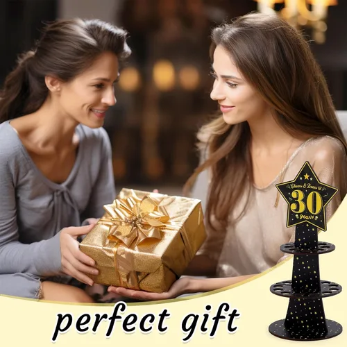 Vista 4 de Xylolfsty Cheers and Beers to 30 Years Money Holder 30th Birthday Cash Cake Gifts Black Gold 30th Birthday Money Gifts Idea para amigos, mamá, papá