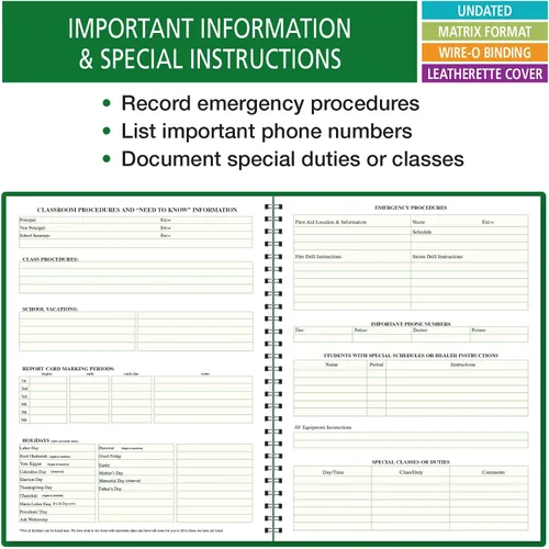 Vista 7 de Combinado de planificación y registro de la Compañía de Publicaciones ELAN: Un libro eficiente de 8-1/2" x 11" para planes de lecciones