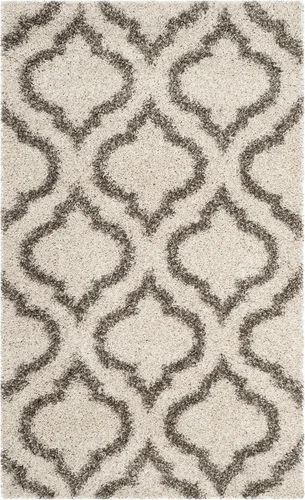 Vista 8 de SAFAVIEH Hudson Shag Collection - Alfombra decorativa de 2 x 3 pies, diseño marroquí, color gris y marfil, no desprende pelusa y de fácil cuidado, 2