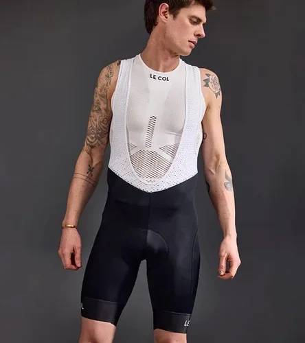 Vista 8 de LE COL Pantalones cortos Pro Bib para hombre, pantalones cortos de ciclismo acolchados de gamuza con inserciones de gel, talla XS - 3XL