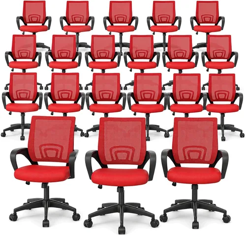 Vista 32 de Magshion Silla ergonómica de escritorio de oficina, silla de computadora de malla con respaldo medio, silla giratoria con respaldo transpirable